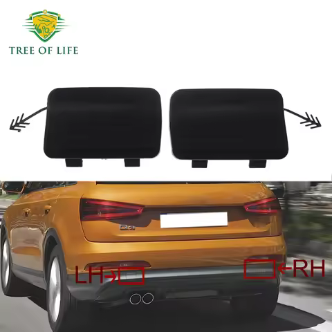 For Audi Q3 8U 2012 2013 2014 2015 Car Rear Bumper Tow Towing Eye Hook Cover Cap Unpainted Right Lef