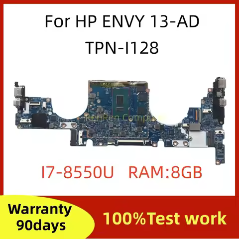 6050A2923901-MB-A01 TPN-I128 For HP ENVY 13-AD Laptop Motherboard 6050A2923901 I7-8550U CPU RAM 8GB 