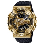 CASIO 卡西歐 G-SHOCK 重金屬工業風雙顯錶-黑金 GM-110G-1A9