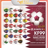 BUY 2 FREE 1 SIMPLY K Sport Cup 2022 Nano Silver Earloop Face Mask 4ply Disposable Medical FIFA Worl