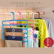 Practical 5 tier hanger - 5 tier colored hijab clothes hanger