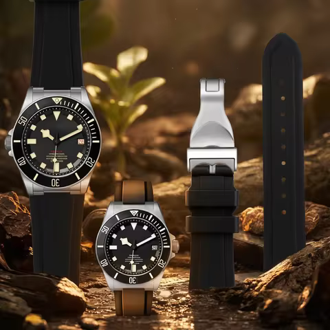 Convex Interface Silicone Watch Strap For Tudor Pelagos Tomahawk Series 25500 25600 Waterproof Rubbe