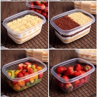 AR - (10 Pcs) 380ml Transparent Plastic CupCake Square Food Container for Cake,Mousse jelly, IceCrea