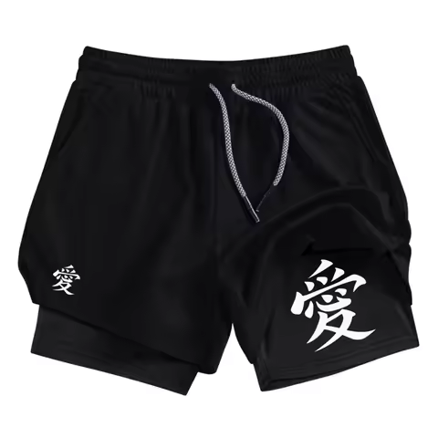 Athletic 2-in-1 Shorts for Men Gym Performance Shorts with Phone Pocket Workout Running Athletic Qui