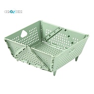 Plastic  Colander - Foldable Drain Basket with Resting Feet - Kitchen Food Strainer - Space-Saving  
