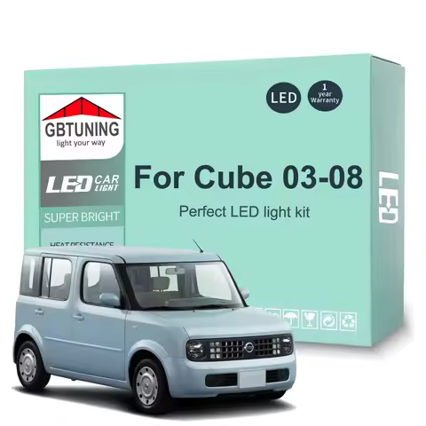 8Pcs Car Accessories For Nissan Cube Z11 2003 2004 2005 2006 2007 2008 Canbus Trunk License Plate LE