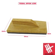 Roskam Kayu Kecil Lapis Busa Gosokan Kayu