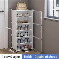 Rak Kasut Shoe Rack With Door DIY Storage Box Bertutup Rack Shelf Shoe Cabinet Shoes Organization Plastic Shoe Rack鞋架/鞋櫃