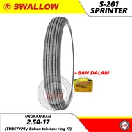 Ban Motor Swallow 2.50-17 Sprinter Ring 17 (BUKAN Tubeless) | Ban Luar Motor Sprinter Classic S-201