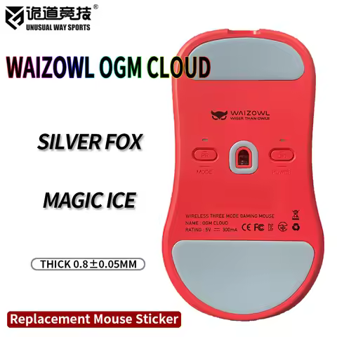 UnusualWaySports Mouse Skates Feet Waizowl OGM Cloud Glides Curve Edge Magic Ice Silver Fox Version