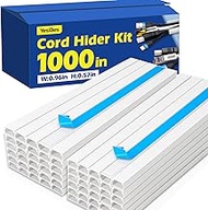 1000in Cord Hider Kit, Cord Covers for Wires on Wall, Paintable Cable Raceway, Cord Hider for Wall M