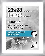 Americanflat 22x28 Poster Frame with Polished Plexiglass - Use as 18x24 Frame with Mat or Display 22