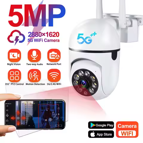 5G Wifi Video Surveillance Camera 5MP CCTV PTZ IP Camera Smart Human Tracking 4X Zoom Night Vision F