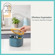 [wellstay1] Outdoor Camping 4 in 1 Seasoning Jar With 4 Spoons Convenient for Travel Multipurpose Sp