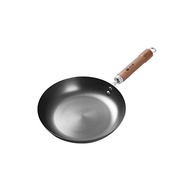 Cast Iron Hot Pot Frying Pan 26cm IH Correspondence Non-rust Stir-fry Pan Wok Pole Peking Pan Camping Vegetable Stir-fry Wooden Handle Non-stick Lightweight Outdoor Camping Carefully Selected Material