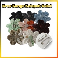 Bros Hijab Handmade | Bros Bentuk Bunga Kelopak Bulat | Bros Cantik | Bros Bunga