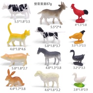 12 Farm Small Animal Models Niuma Sheep Pig Rabbit Chicken Duck Goose Simulation Model Soft Rubber C