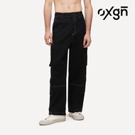 OXGN Loose Cargo Jeans For Men (Black)