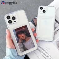 Transparent Card Holder Phone Case For Galaxy A25 A24 A05 A05S A55 A35 A23 A15 5G A14 A73 A54 A34 A23 A04E Casing Clear Can Put Photos Cards Cases Soft TPU Protective Back Covers