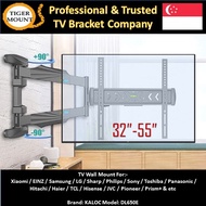 Xiaomi / EINZ / Samsung / SONY / LG / Panasonic / Philips/ Hisense / TCL / Sharp / Prism + / Kaloc DL650E Monitor Screen TV Bracket 90 or 180 degree Swivel Full Motion Wall Mount / 32 to 55 inch Screen / Vesa Within 40cmx40cm (Black)