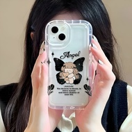 Photo frame airbag case for iphone 14promax 11 13 12 7Plus X XS Max butterfly girl cover