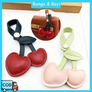 GANTUNGAN Cherry Leather Keychain Retro PU Leather Cherry Keychain Keychain Bag Accessories / Keycha