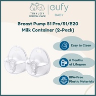 eufy Milk Container (2-Pack) for Wearable Breast Pump E20 / S1 / S1 Pro