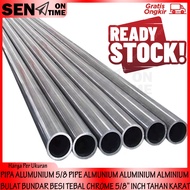 Aluminum Pipe 5/ 8 3 Inch Aluminum Pipe 5/8 Aluminum Aluminum Round Iron Thick Chrome In Inch Inch R