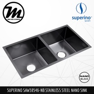 SUPERINO NANO Black SAW38546-NB SUS304 Stainless Steel Nano Kitchen Sink