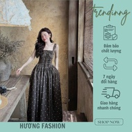 Huong fashion long polka dot dress