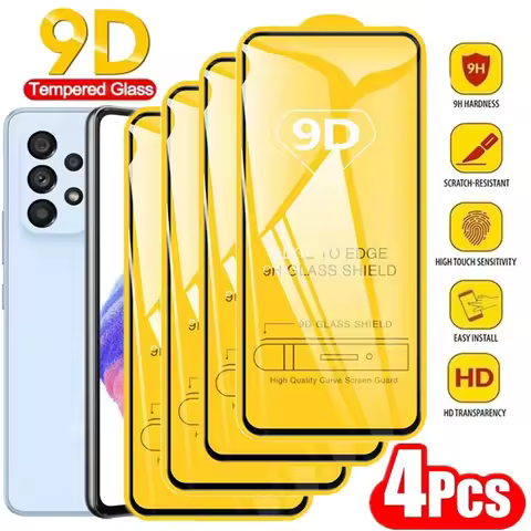 4PCS Tempered Glass For Samsung S25 Ultra S24 Plus S23 FE S22 S21 S20 Note20 M62 M55s M52 M42 M32 M3