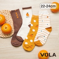 VOLA Korean Style 3/4 Socks Orange Women's Stockings stokin perempuan stokin wanita