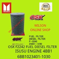 Osk Malaysia Excavator Isuzu Engine 4BB1 6BB1 F-2242 Fuel Filter 23401-1030