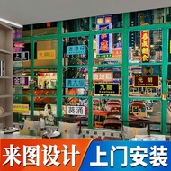 3d Hong Kong Style Tea Restaurant Decoration Wallpaper Hong Kong Style Old Street View Street Decora