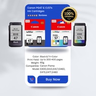 PG47 & CL57s For CANON E400/410/460/470/E480 Printer (100% GENUINE)