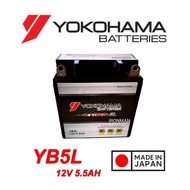 ☛YB5L YB5 (STARTER) BATTERY GEL YOKOHAMA YAMAHA SPARK110 SPARK135 LC135 V1 MIO MX LEGENDA110 EGO SRX105-E NOUVO CLICK110✰