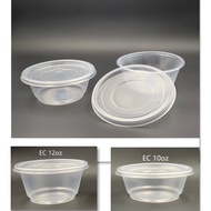 ±50pcs EC 10oz 12oz 16oz PP Round Container 300ml 350ml Disposable Plastic Food Box EC C12 C10 C16