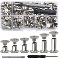 110Sets Chicago Screws Leather Screw Rivets Assorted Chicago Binding Screws for Decorate and Repair 