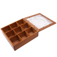 S99 Section Wooden Chic Tea Box Compartments Container Bag Chest Storage Spice New Store Boxes Cosme