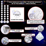 EELIC TMM-T1.5MB 10MM Contents 5 PCS Crystal Bead Curtain Decorations Length 1.5 meters (121 pcs acr
