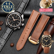 Suitable for Omega Genuine Leather Strap Hippocampus 300/150 Speedmaster Butterfly Watch Strap 20 22mm Watch Chain