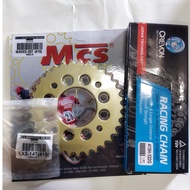 SPOKET SET 415 GOLD HONDA WAVE 125 / DASH / W100R ( CHAIN + SPOKET)(14T-16T)(30T TO 36T)