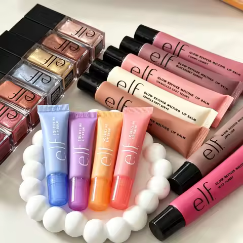 Elf Lip Gloss Makeup Set Mango-Watermelon Mint-Chocolate Lasting Moisturizing Lip Balm Glow Reviver 
