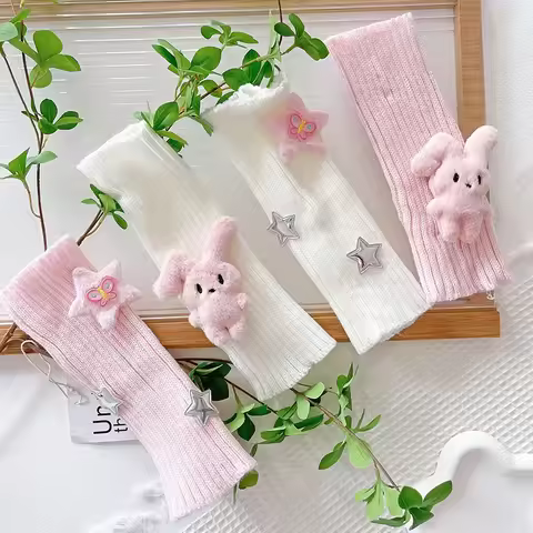 27cm/42cm Children Aldult Korean Lolita Leg Warmers Kids Cute Knitted Warm Foot Cover for Girls Elas