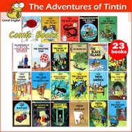 (In Stock) พร้อมส่ง  The Adventures of Tintin English Version The of 1-23 Comic Story 23 Volumes หนั