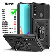 เคส Huawei Y6P Y7P Y8P Y8S Y9S Y6S ป้องกันกล้องสำหรับ Huawei Y9 Y6 6PRIME 2019แหวนขาตั้งกันกระแทกฝาหลังแข็ง P30 P40 LITE E 9X PRO