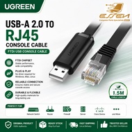 UGREEN USB-A 2.0 to RJ45 Console Cable FTDI USB Console Cable for Cisco Router Switch Console Progra
