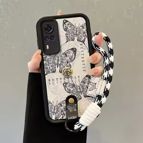 For Vivo Y51 Y91C Y90 Y93S Y1S Y85 Y89 Y72 Y52 Y53S Y33 Y51S Y51A V9 Retro Butterfly Chic Flower Wri