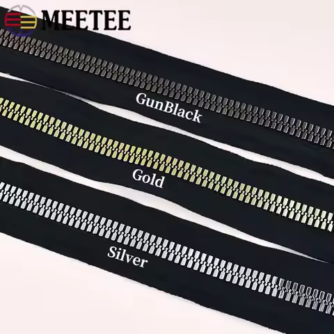 Meetee 1-5Meters 3# 5# 8# 10# 15# Resin Zipper Black Continuous Zippers By Meter Down Jacket Zip Clo