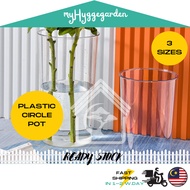 Round Shape Clear Florist Flower Stand Bucket Plastic Flower Vase Pot | Pasu Bunga Pasu Gubahan Bung
